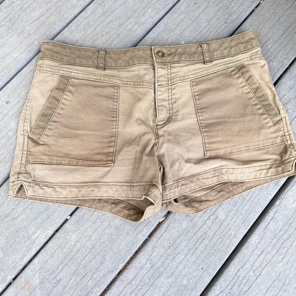 PrAna Cotton Womens Khaki Utility Cotton Shorts